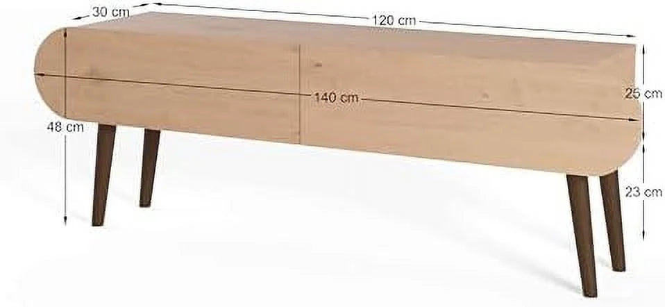 60" Media Console Table with Solid Wood Leg E882729
