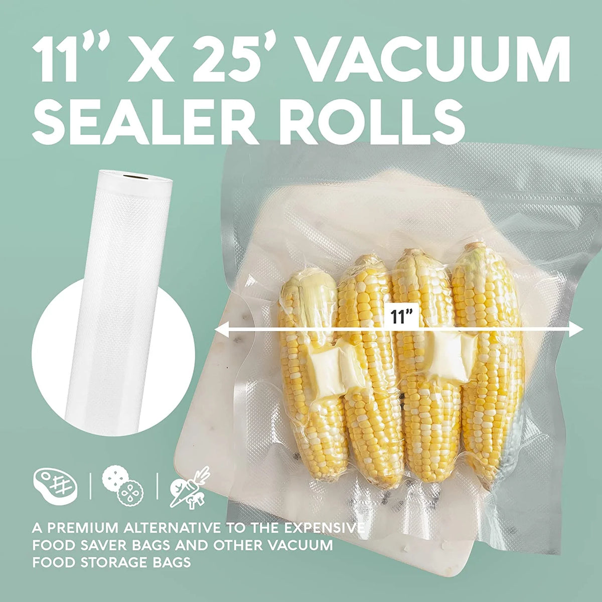 4 Pack 11"x25' BPA Free Vacuum Sealer Bags G91959
