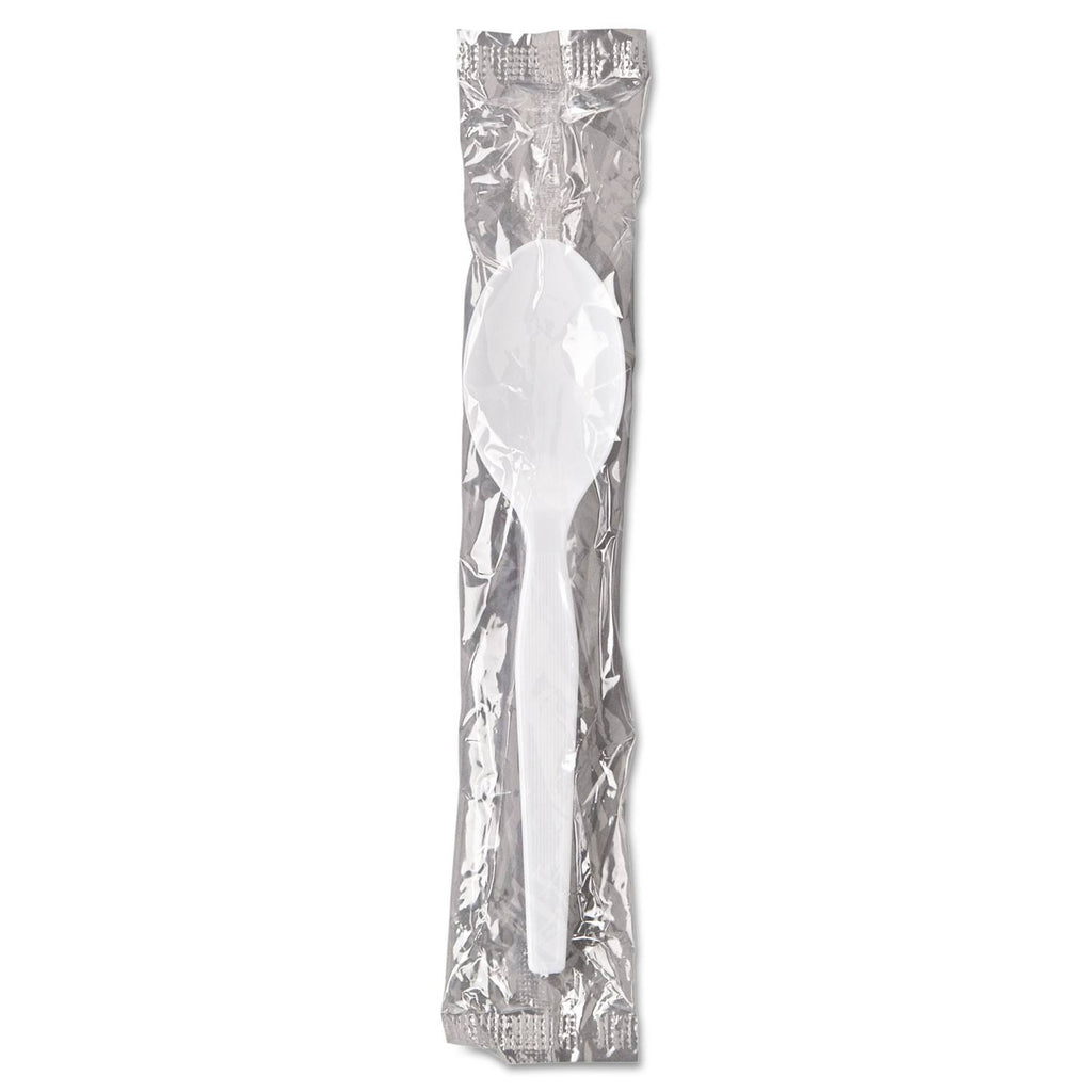 White Individually Wrapped Polystyrene Teaspoons F1970