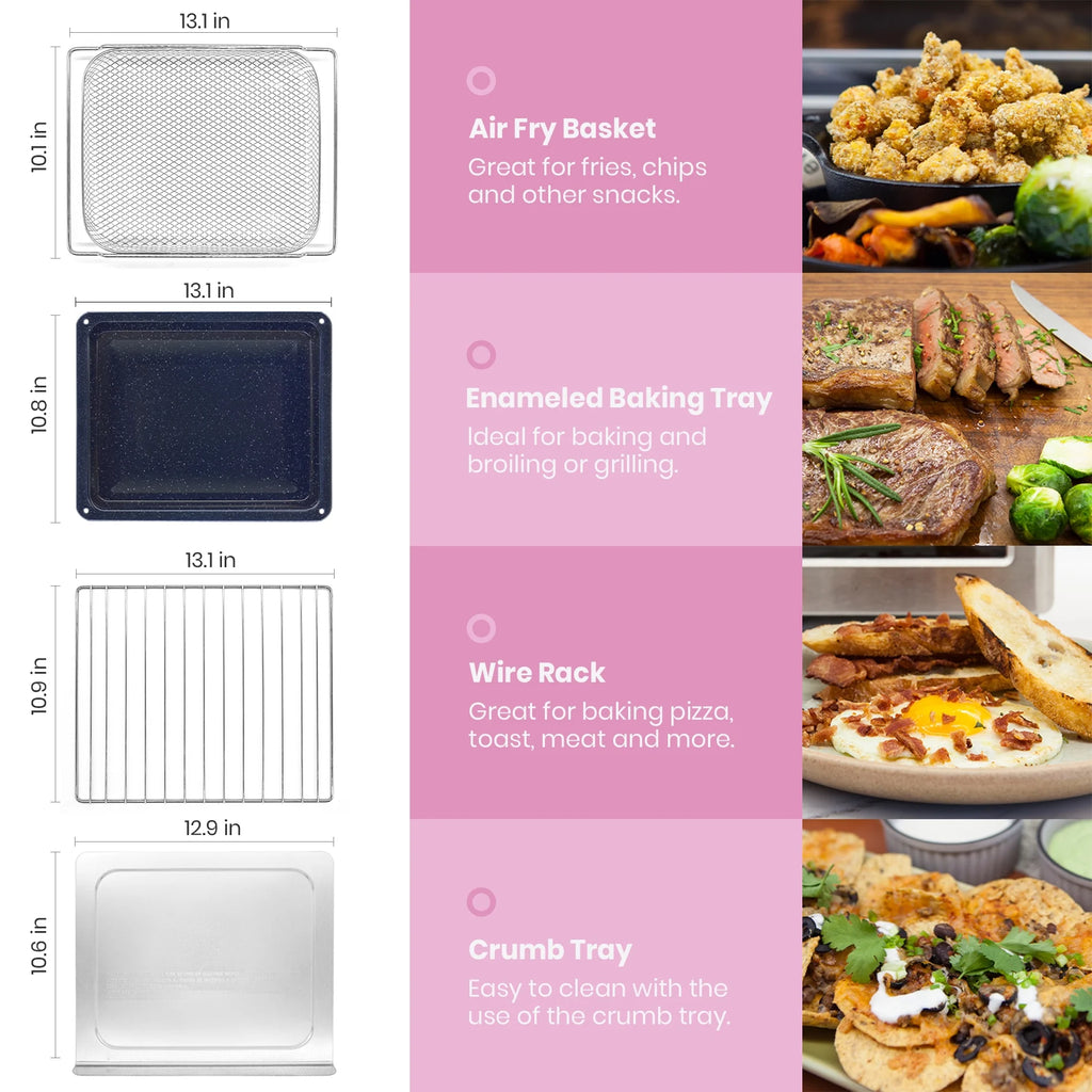 Pink Infrared Heating Air Fryer Toaster Oven T253