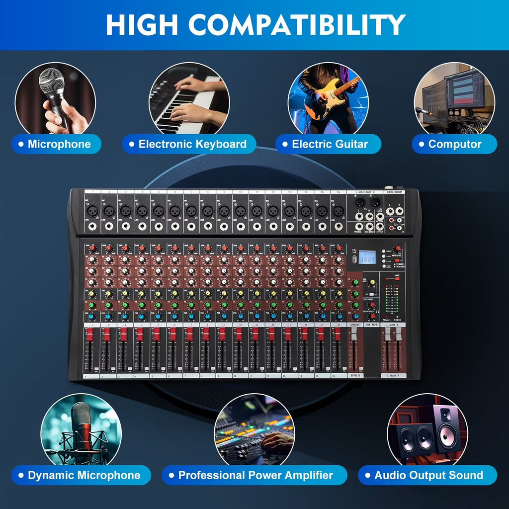 16 Channel Powered Mixing Console X700225