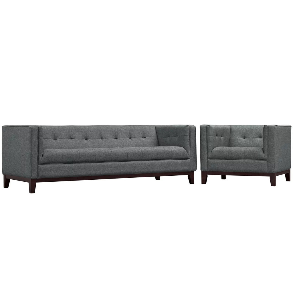 Grey Fabric Sofa Set of Two B651