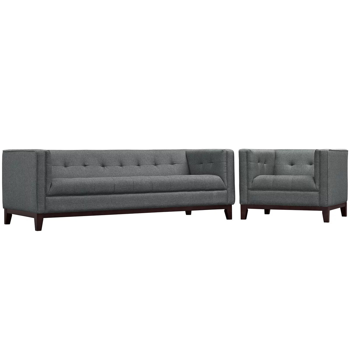 Grey Fabric Sofa Set of Two B651