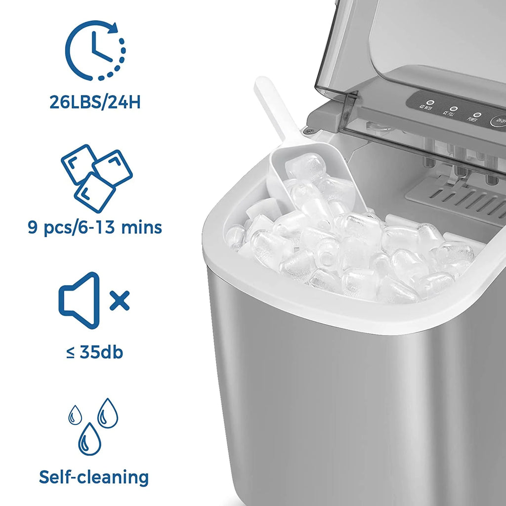 Countertop Ice Maker Portable Ice Machine, 26Lbs/24H Y7215