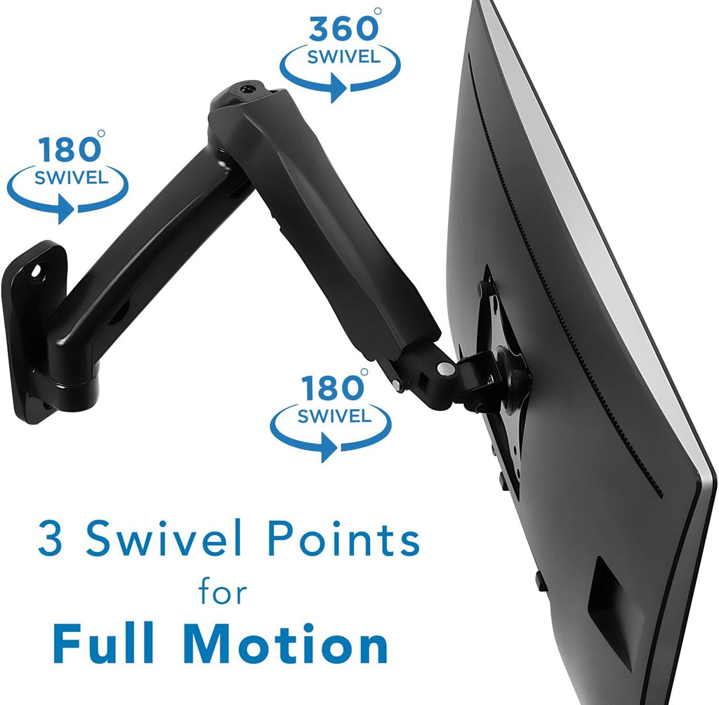 Full Motion Gas Spring Monitor Wall Mount Arm for 13-32 Inch Screens E383