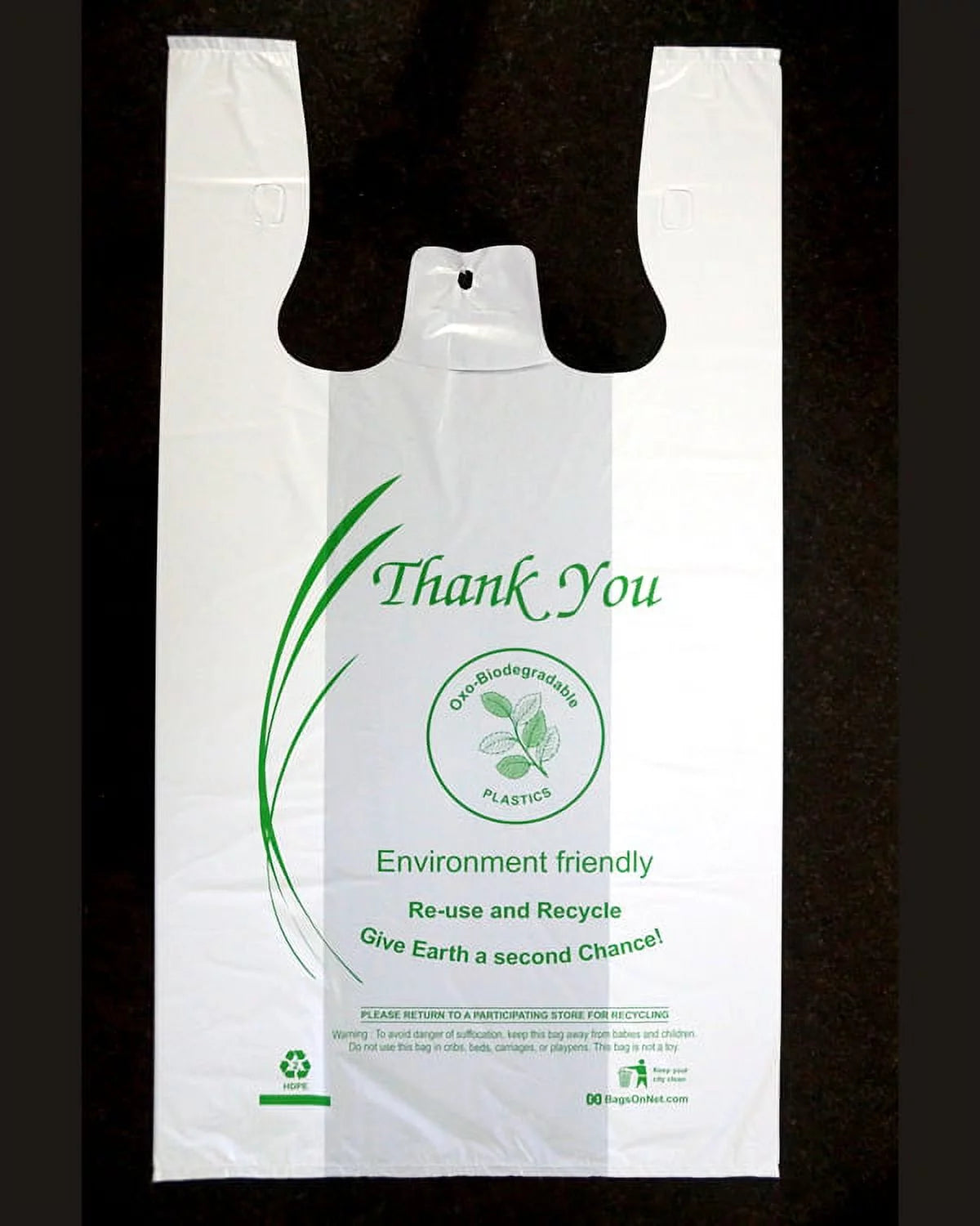 White Oxo-Biodegradable Shopping Bags P78687