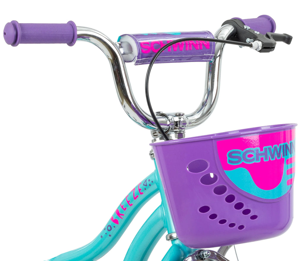 Teal Kids Bike with Basket W9316