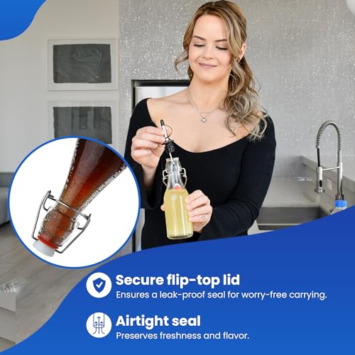 1 Liter Glass Flip Top Bottle Pack of 6 G464