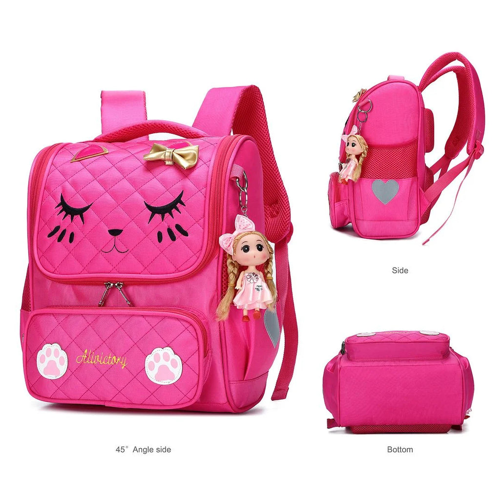 Rose Red Waterproof Kids Backpack E6507