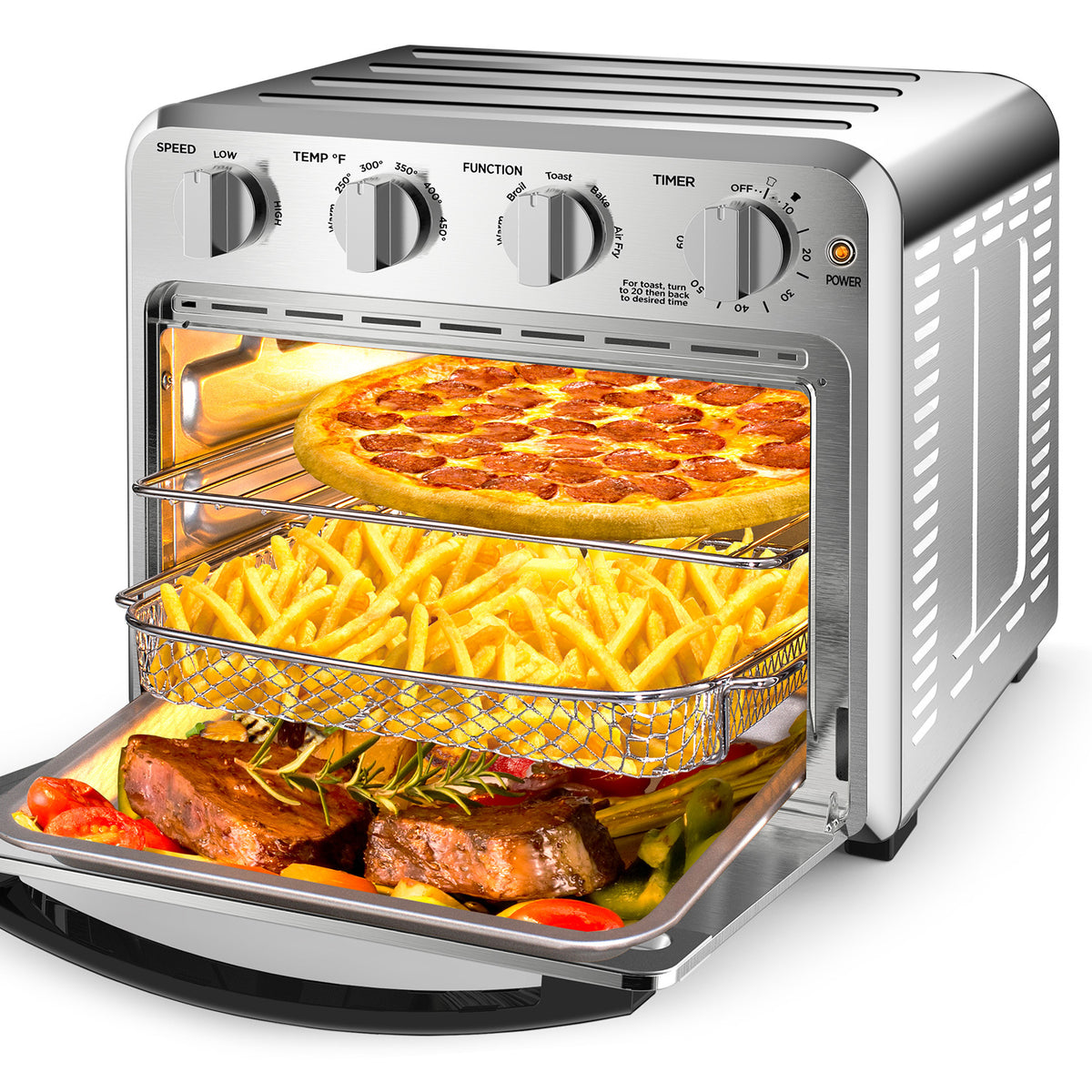 26QT Stainless Steel Air Fryer Toaster Oven Combo M361886