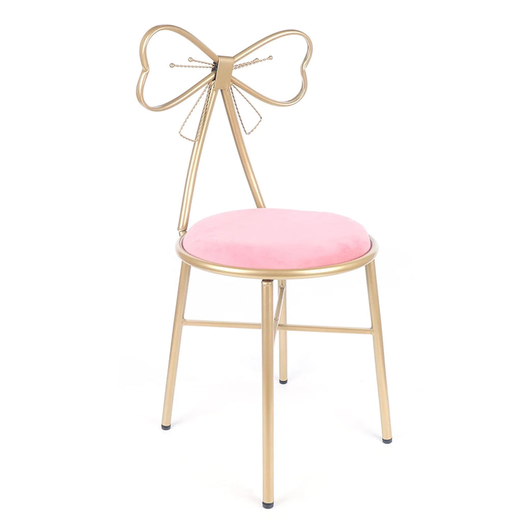 Pink Velvet Butterfly Vanity Chair T236