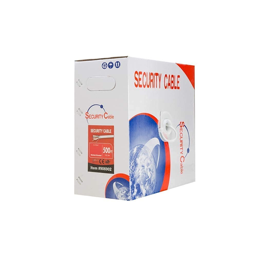 Bulk 22/4 Stranded Unshielded Alarm Cable 500ft Pack of 2 Z7416