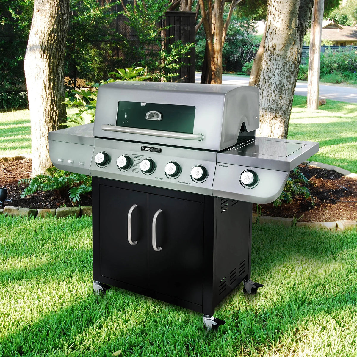 Two Toned Five Burner Gas Grill with Window X970