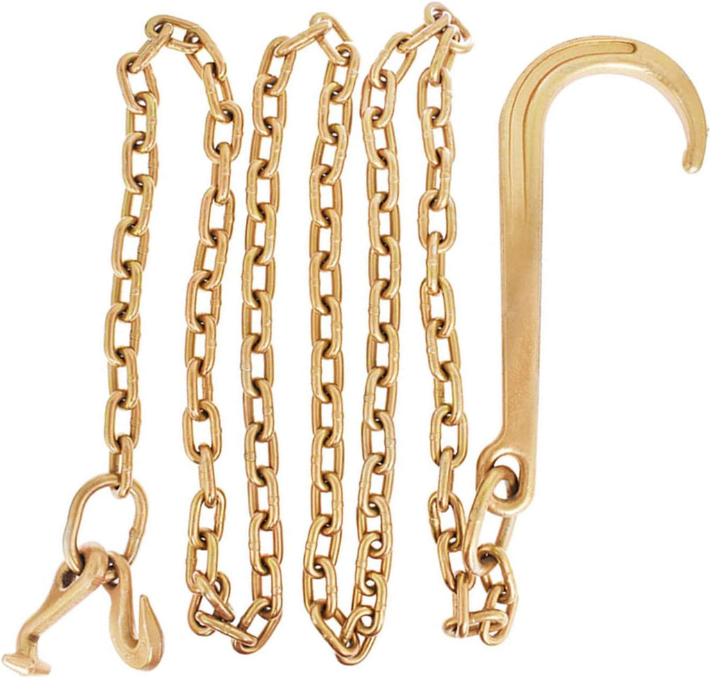 Grade 70 Tow Chain 5/16 x 10 FT with J Hook Recovery Pack of 2 P150