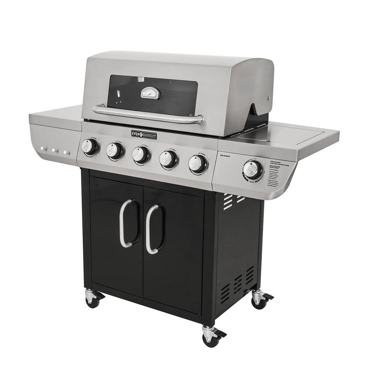 Two Toned Five Burner Gas Grill with Window X970