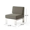 Silver and Khaki Outdoor Aluminum 11 Seater Sectional Sofa Set with Ottoman Y9175