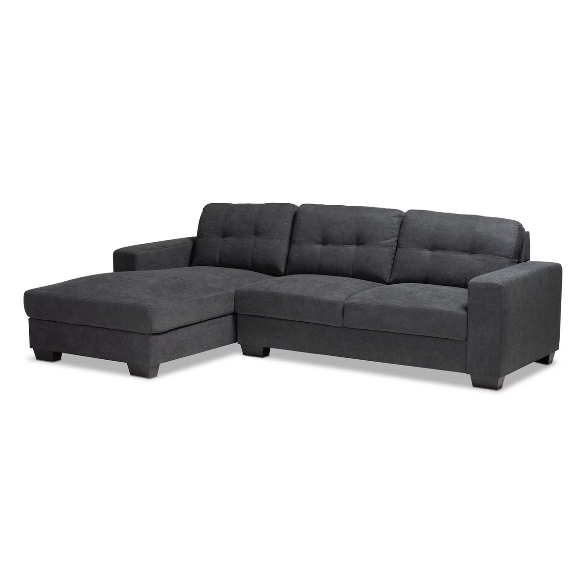 Dark Grey Sectional Sofa with Left Facing Chaise L35733
