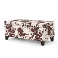 Velvet Cow Print Storage Ottoman Bench I752