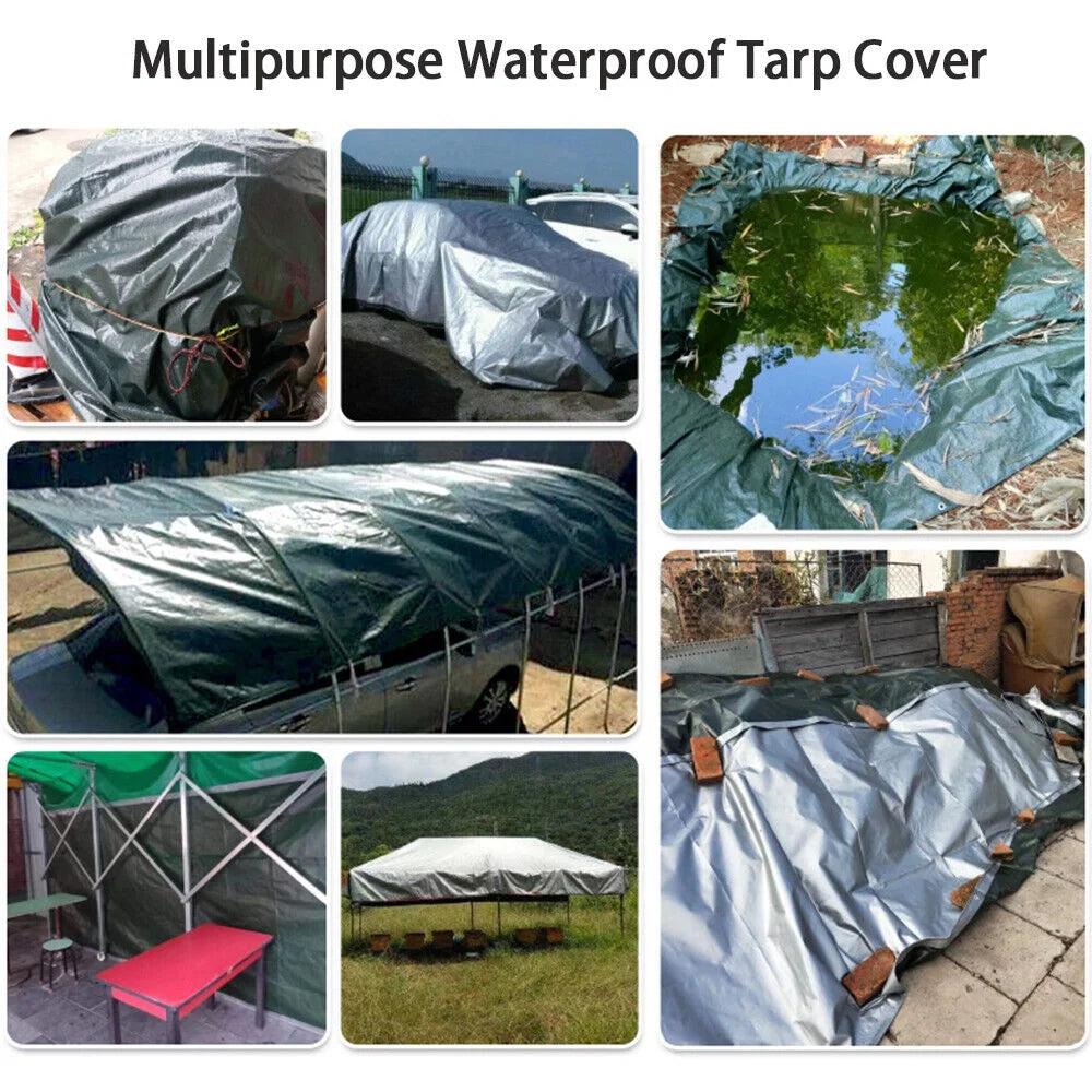 Gray Waterproof Heavy Duty Tarpaulin 13x19.6ft X3206
