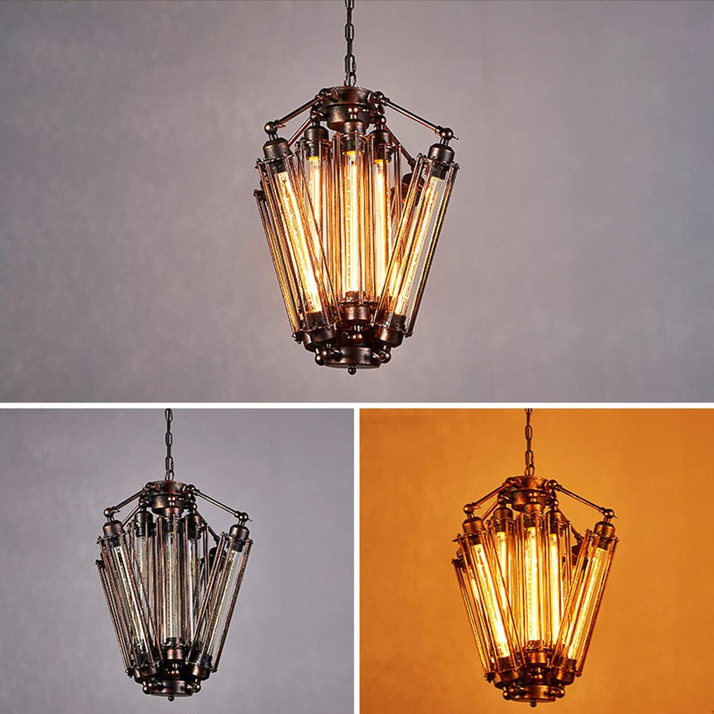 8-Lights Industrial Metal Pendant Chandelier J5006