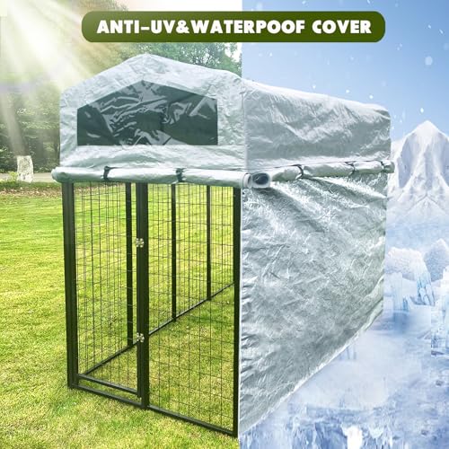 Large Heavy Duty Outdoor Dog Kennel with Roof and Waterproof Cover P700