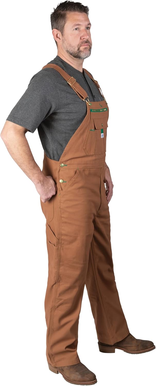 Men's Duck Bib Overall, Pecan, 38x30 A88805