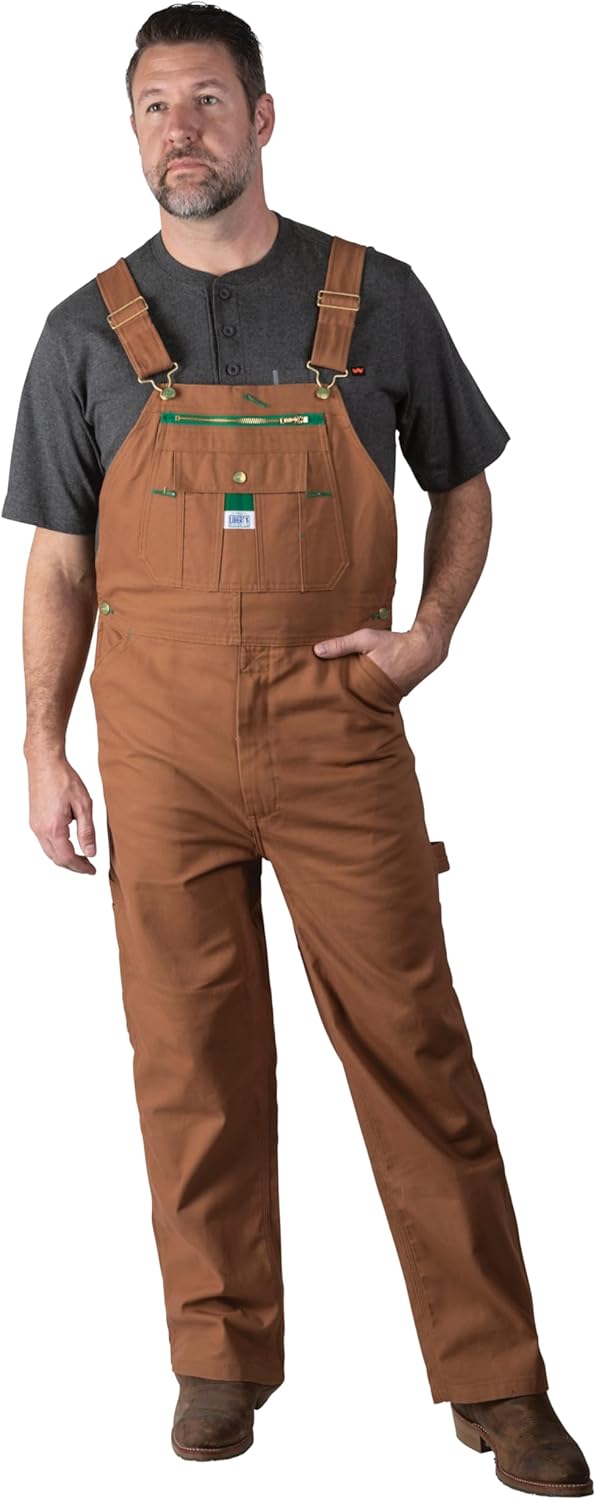 Men's Duck Bib Overall, Pecan, 38x30 A88805
