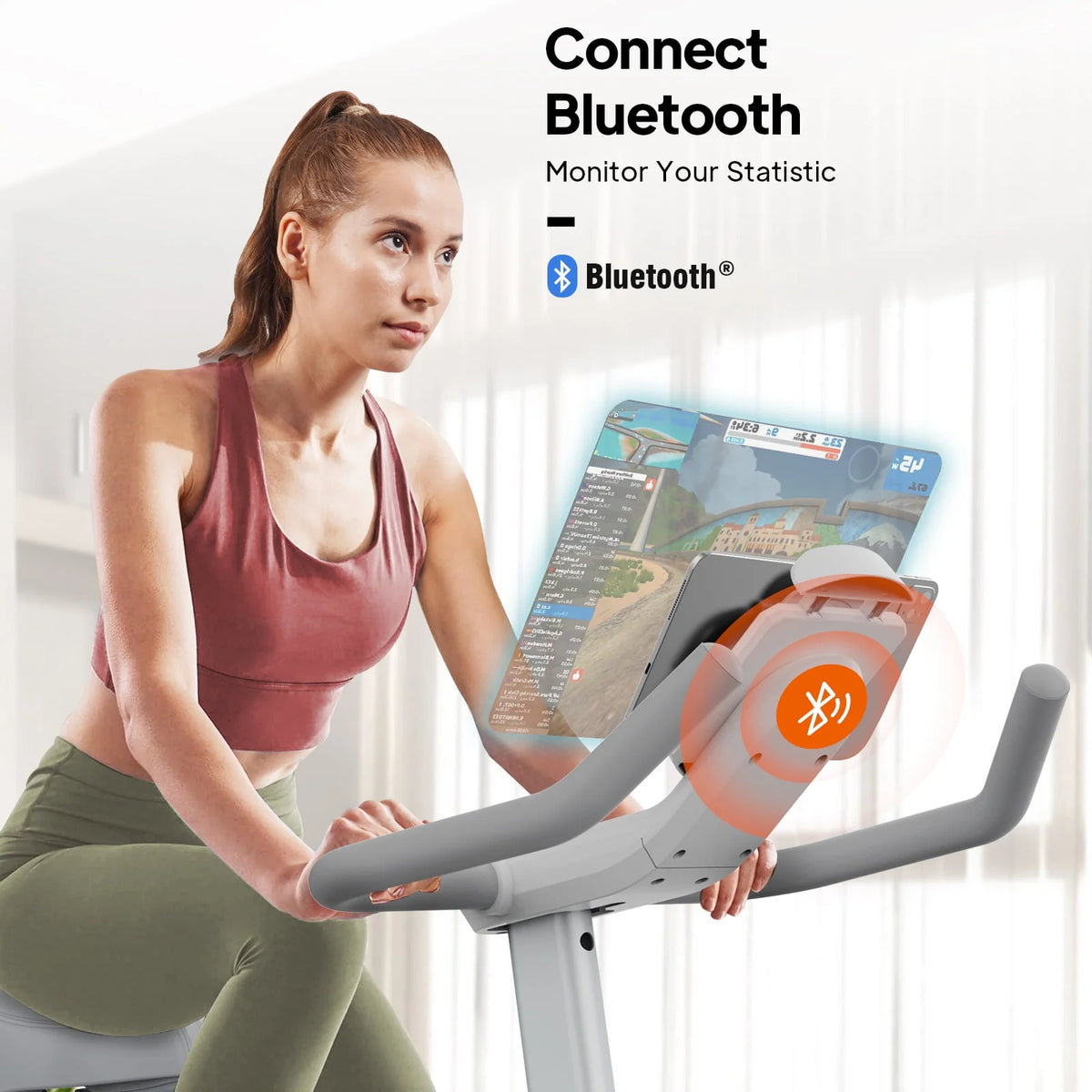 Indoor Cycling Bike Belt Drive Magnetic Stationary Exercise Bike 350lb K464180