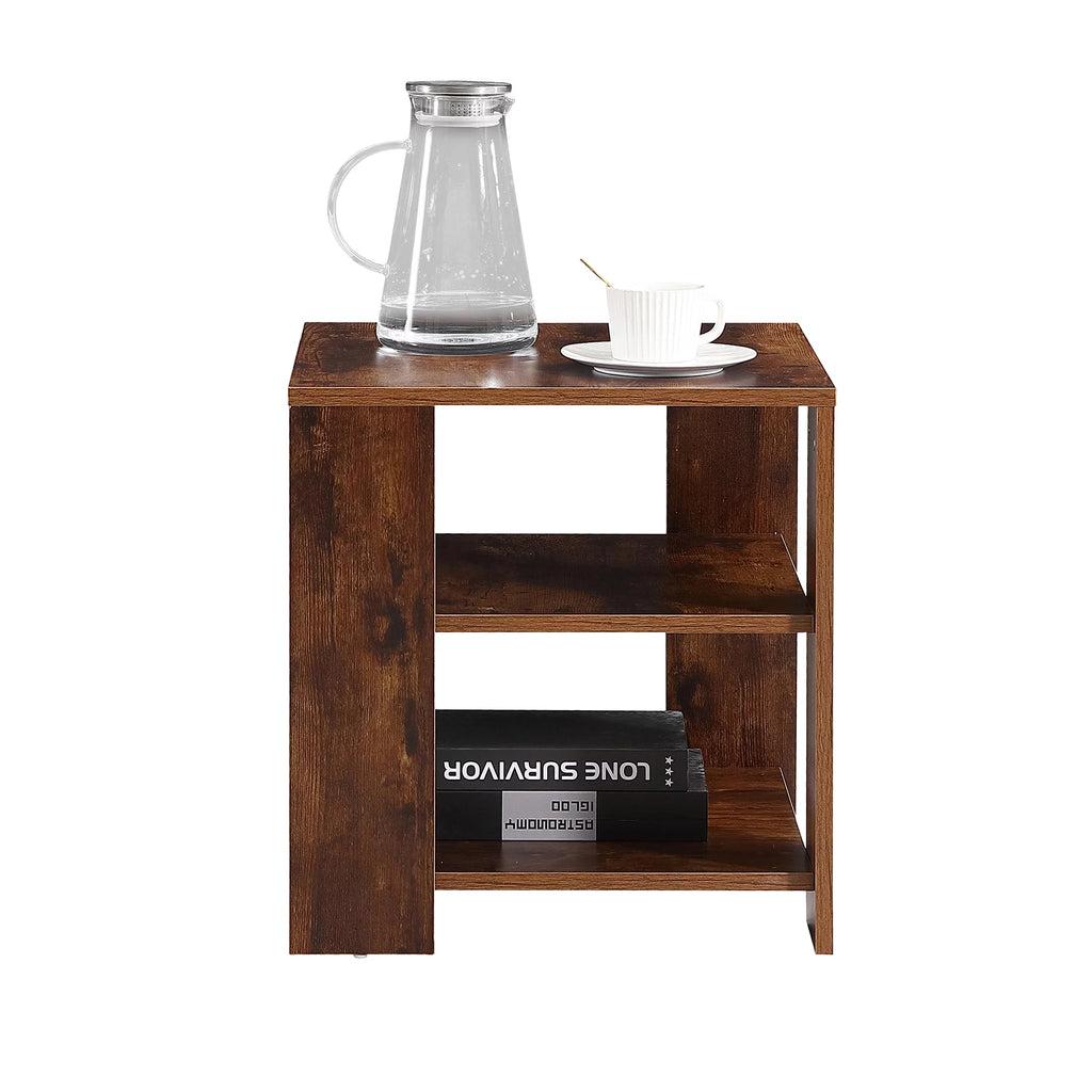 3 Tier Wood Nightstand with Open Shelf L356