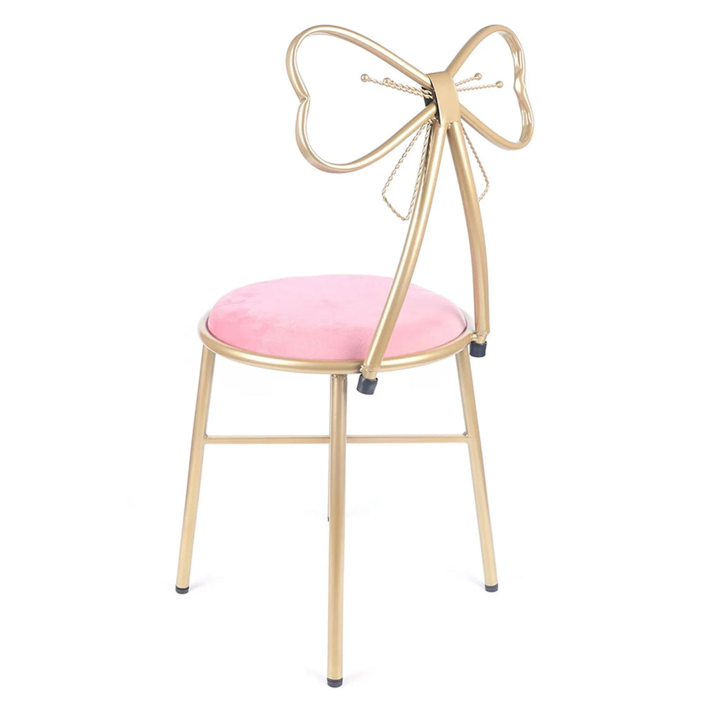 Pink Velvet Butterfly Vanity Chair T236