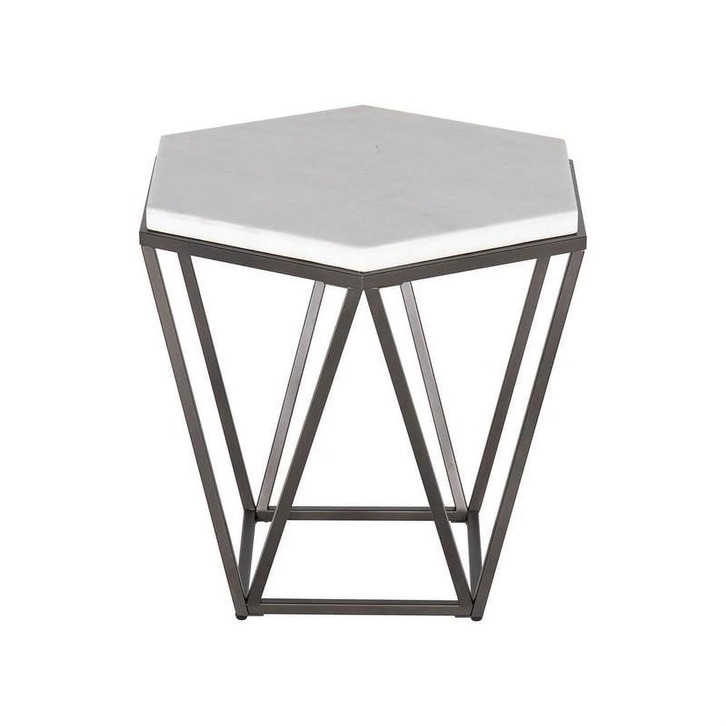 White Marble Top End Table U257