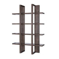 Walnut Oak Brown 4-Shelf Bookcase Y60843