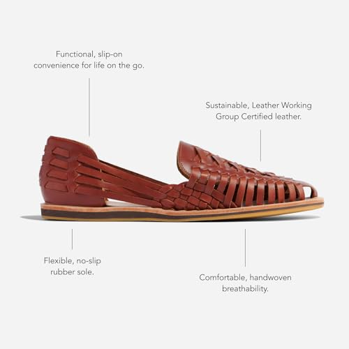 Men's Huarache Sandals Slip-On Handwoven Waterproof Leather A28495