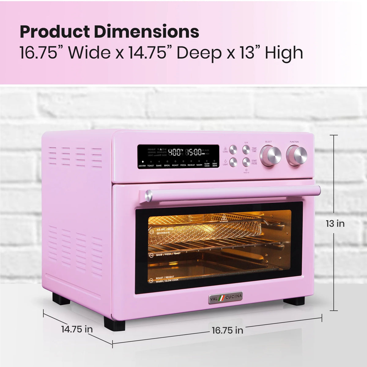 Pink Infrared Heating Air Fryer Toaster Oven T253