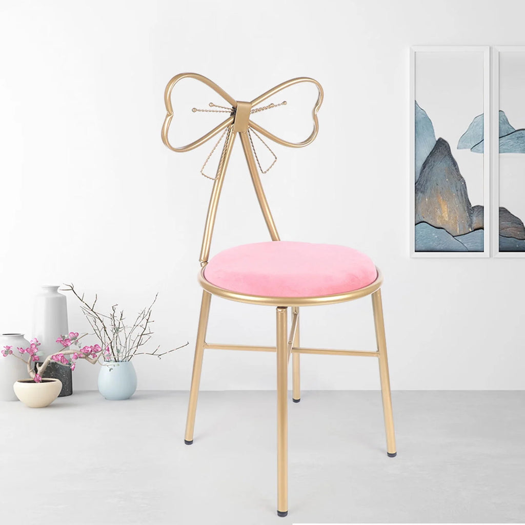Pink Velvet Butterfly Vanity Chair T236
