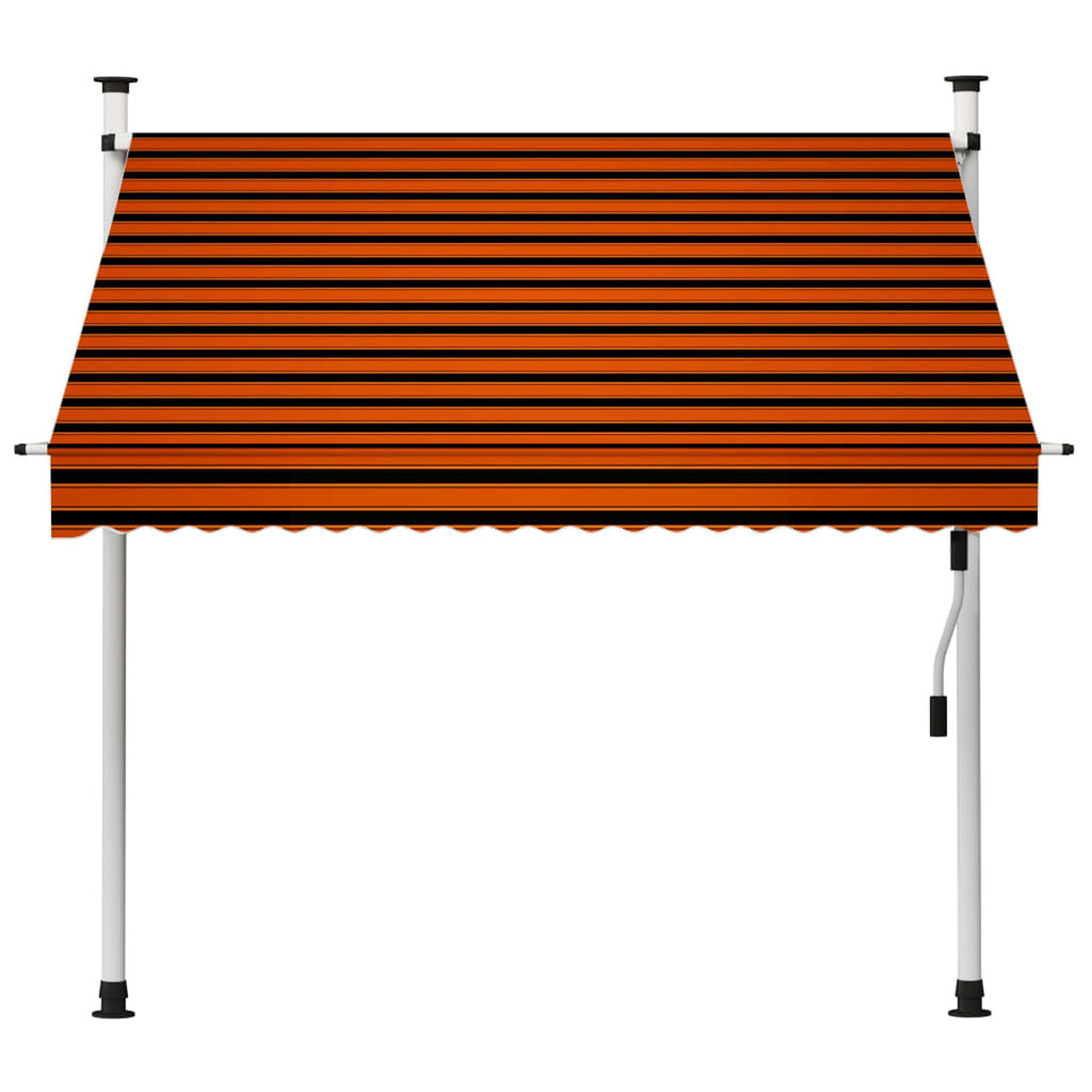 Manual Retractable Awning 78.7" Orange and Brown Y1975