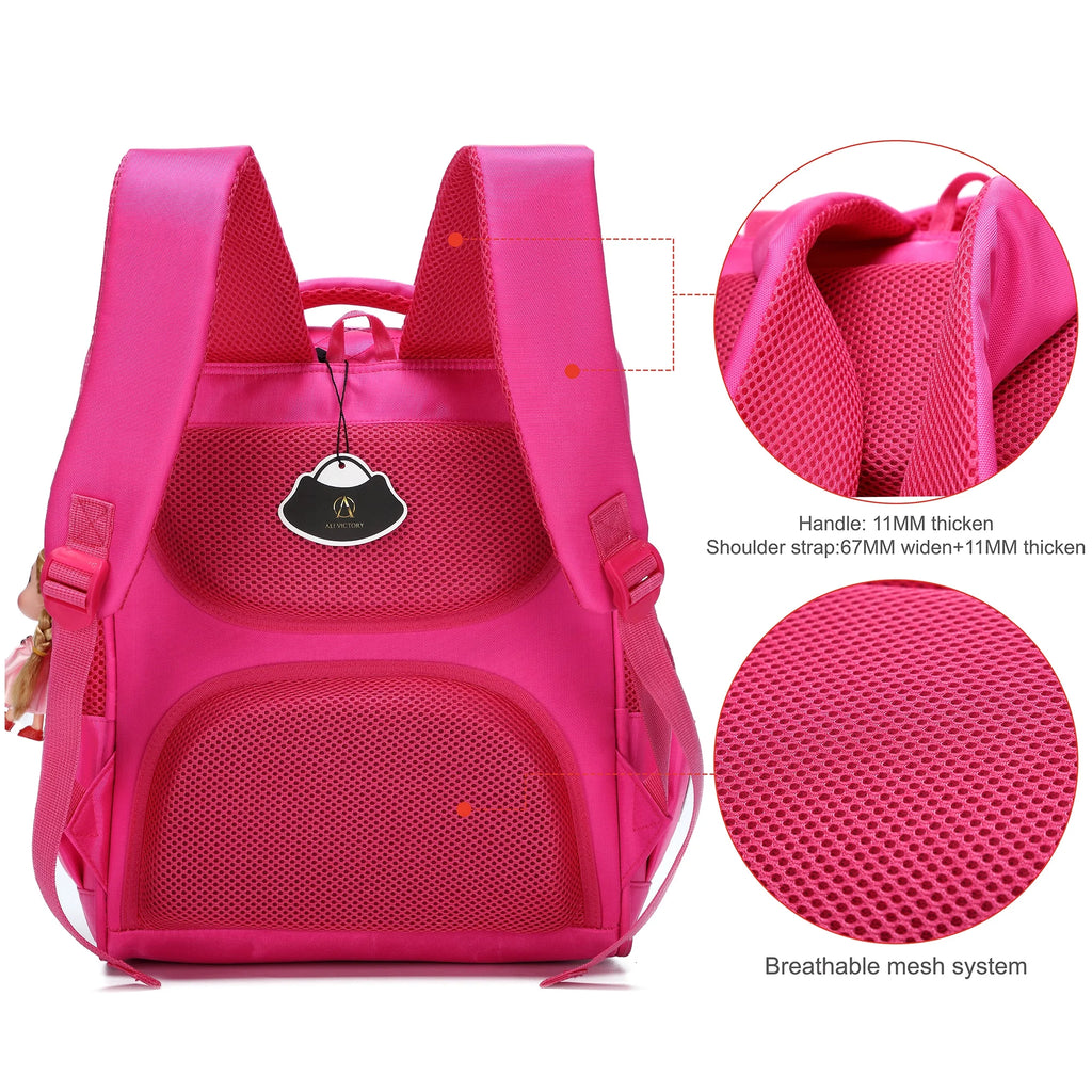 Rose Red Waterproof Kids Backpack E6507