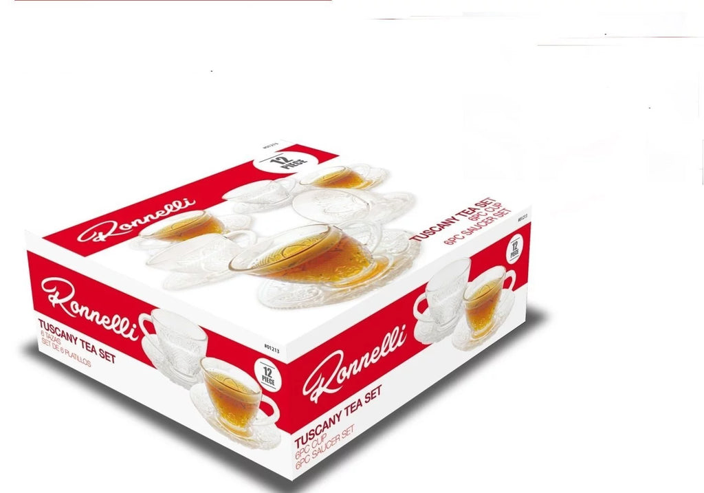 Glass 12 Piece Cup & Saucer Set Z31128