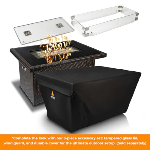 44" 50,000 BTU Propane Gas Fire Pit Table with Tempered Glass Top I995