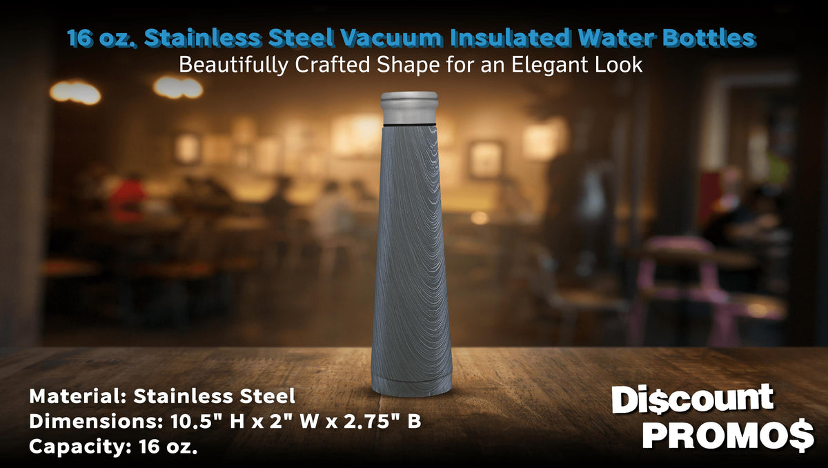 16 oz Vacuum Insulated Water Bottles Set, Rustic Grey J17379