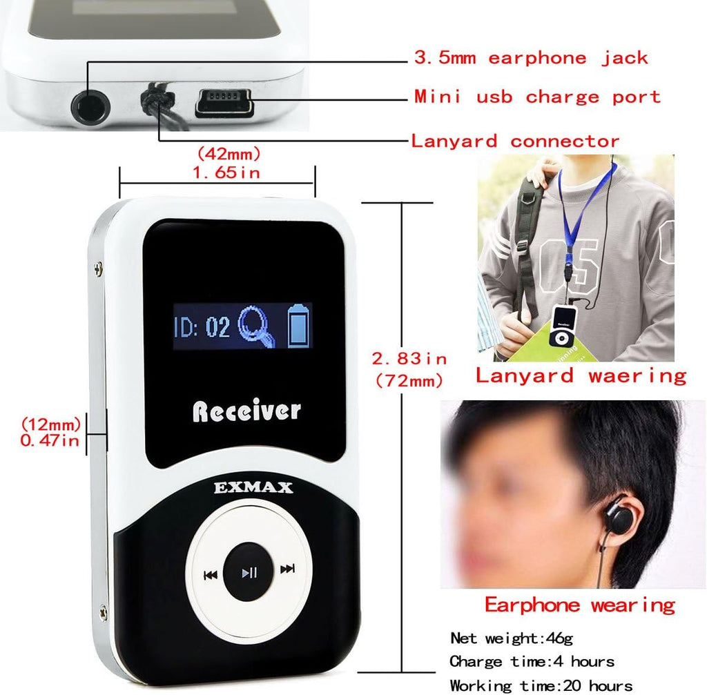 1 Transmitter 8 Receivers Wireless Tour Guide System X28431