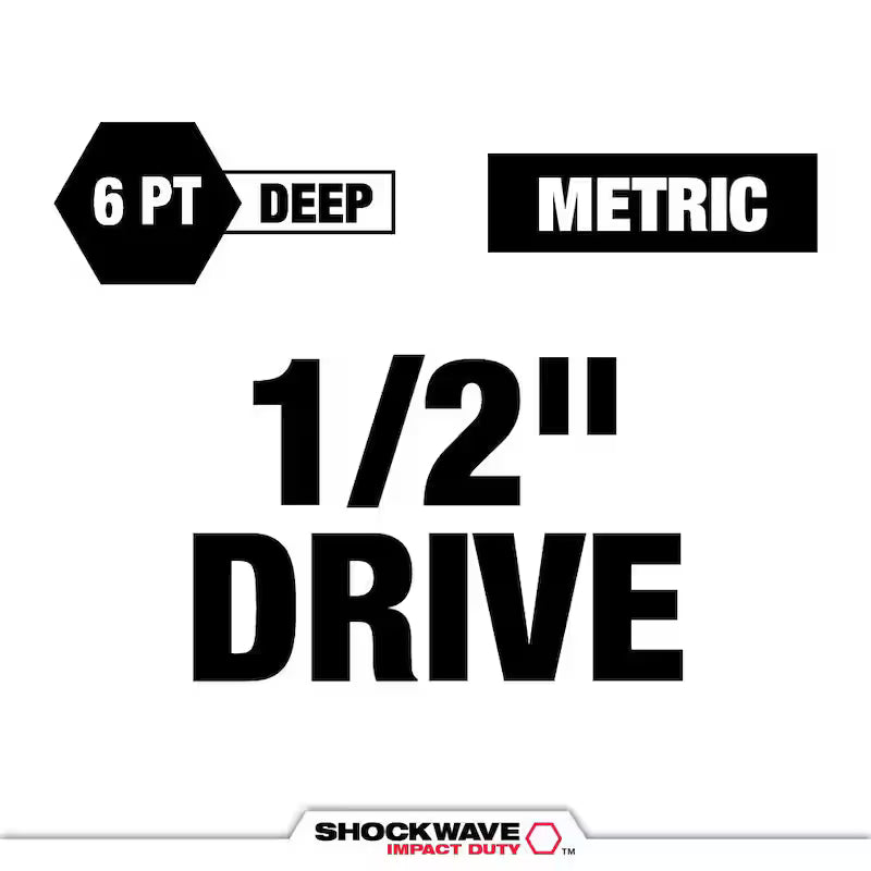 1/2 in. Drive Metric Deep Well 6 Point Impact Socket Set (14-Piece) E270