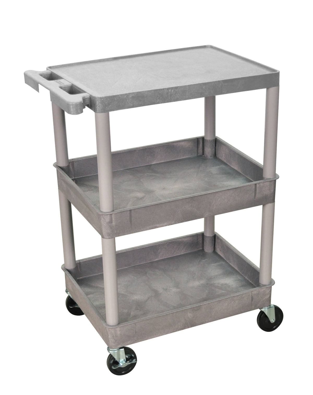3 Shelf Gray Tub Cart M9185