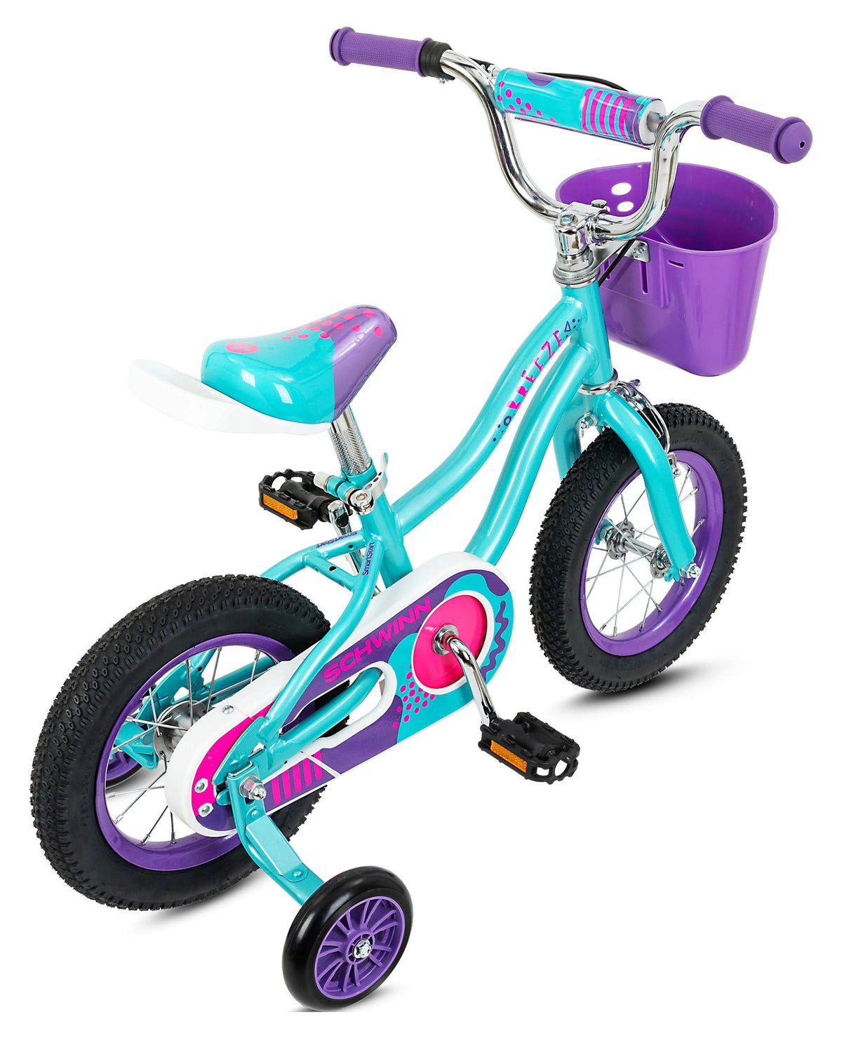 Teal Kids Bike with Basket W9316