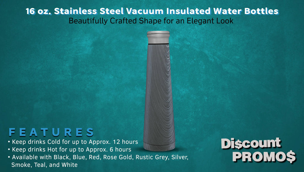 16 oz Vacuum Insulated Water Bottles Set, Rustic Grey J17379