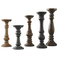 5 Piece Wood Candelabra Set P664
