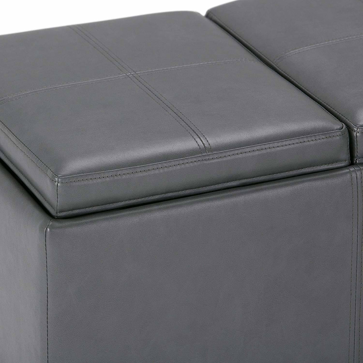 Stone Grey Storage Ottoman A1972