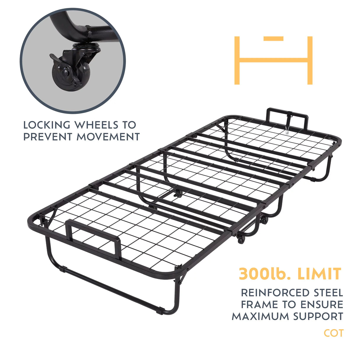Folding Bed with Memory Foam Mattress U76572