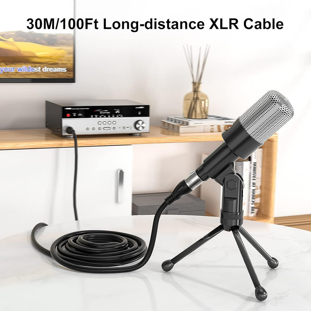 100 Ft XLR Microphone Cable, Black, Pack of 2 D39665