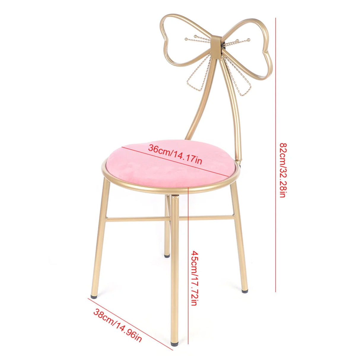 Pink Velvet Butterfly Vanity Chair T236